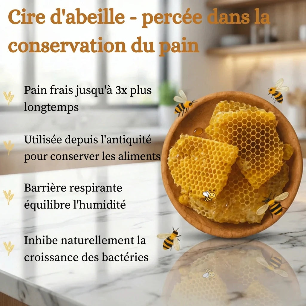 Sacs à pain premium 100 % coton et cire d’abeille