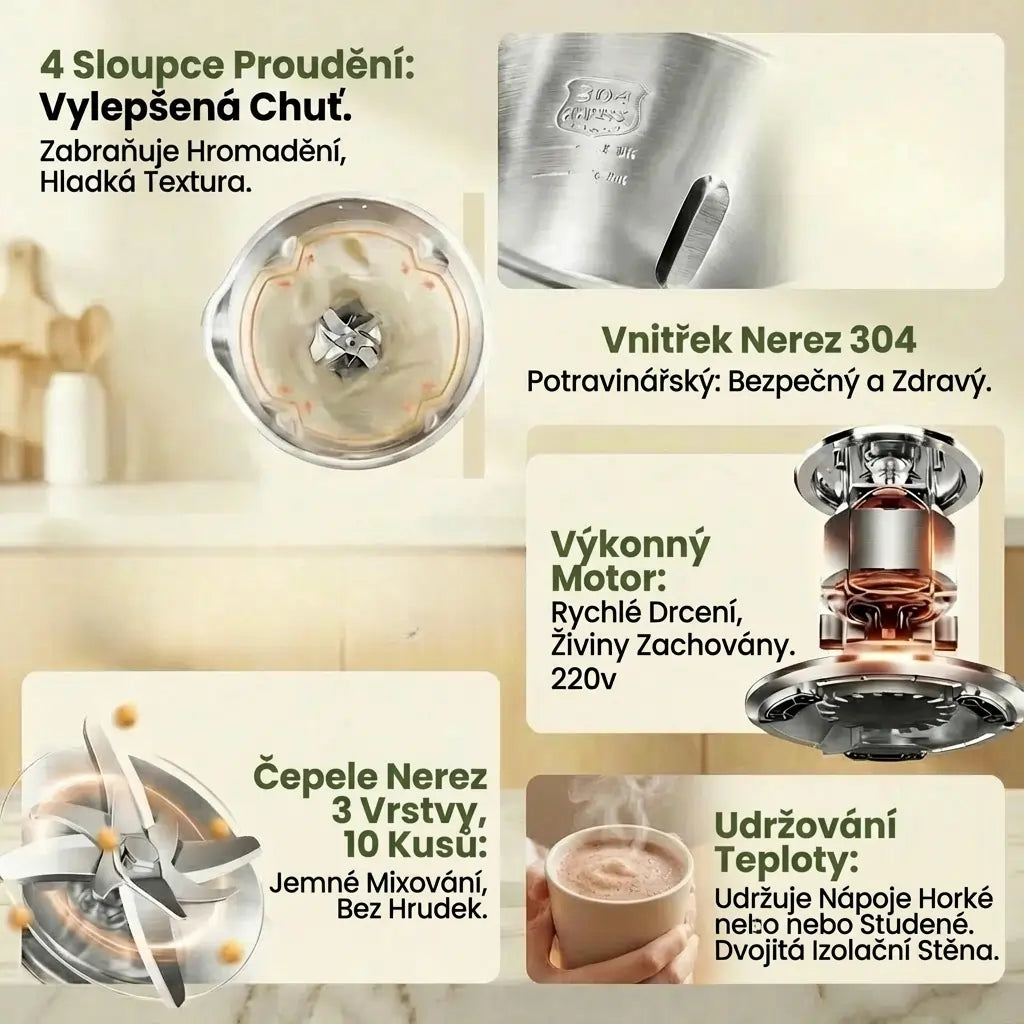 VitaMixia - Multifunkční Přístroj 8 v 1 Na Výrobu Rostlinného Mléka, Džusů A Mnoho Dalšího