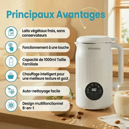 VitaMixia -- Multifonctions 8-en-1 , Préparer Du Lait Végétal , Des Jus & Bien Plus