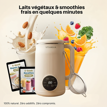 VitaMixia -- Multifonctions 8-en-1 , Préparer Du Lait Végétal , Des Jus & Bien Plus