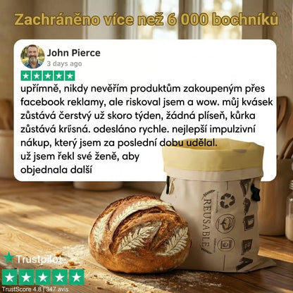 Prémiové sáčky na chleba vyrobené ze 100% bavlny a včelího vosku