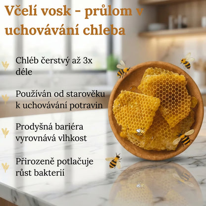 Prémiové sáčky na chleba vyrobené ze 100% bavlny a včelího vosku