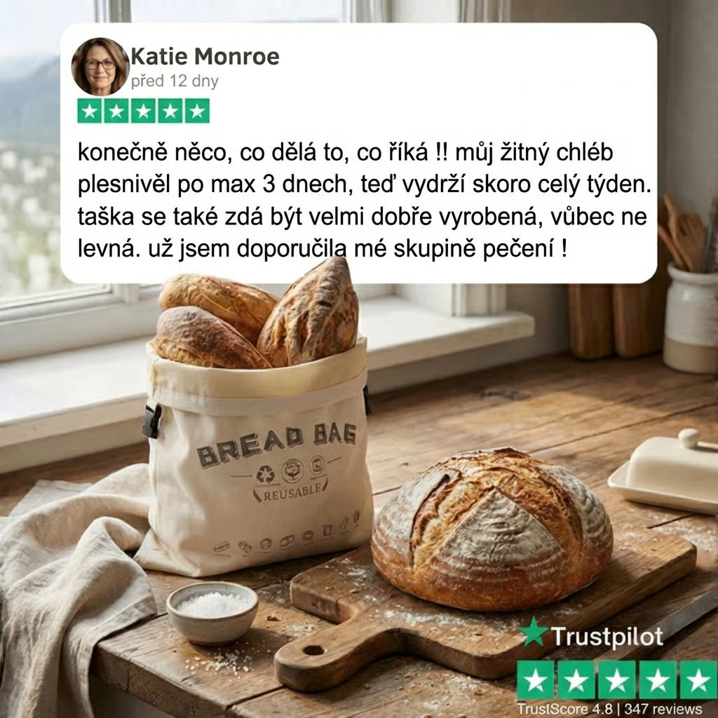 Prémiové sáčky na chleba vyrobené ze 100% bavlny a včelího vosku