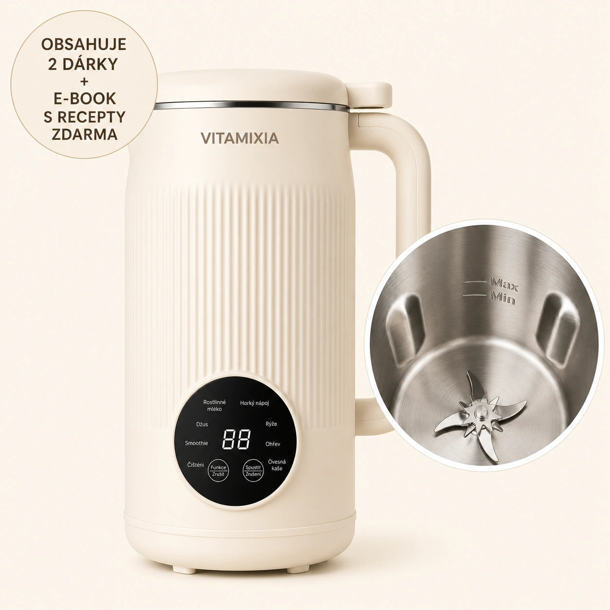VitaMixia – Multifunkční přístroj 8v1 pro přípravu rostlinného mléka, džusů a mnoho dalšího.