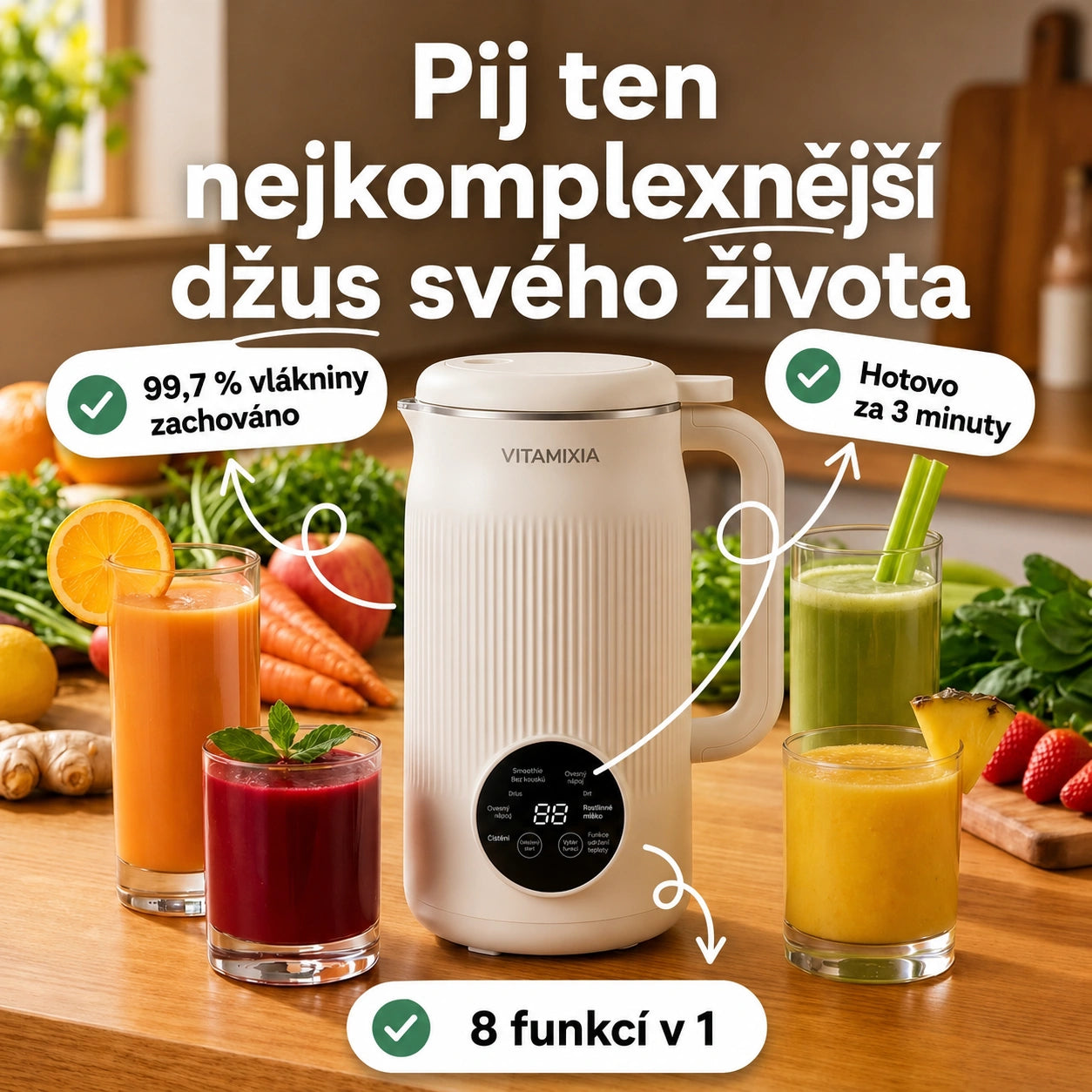 Vitamixia: Spotřebič 8 v 1, který zachová 100 % vaší vlákniny (a umyje se sám)
